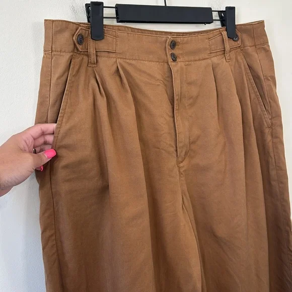 Madewell The Harlow Wide-Leg Pant Acorn Size 12 - Picture 6 of 12
